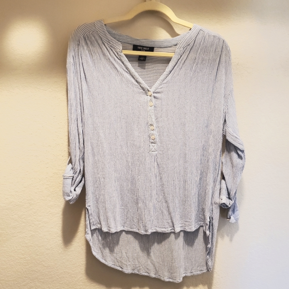 Nine West | Blue & White Shirt